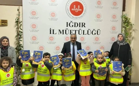 Şükrü Turan Kur’an Kursu’nun Minik Öğrencilerinden İl Müftüsü Zahit Demirel’e Anlamlı Ziyaret