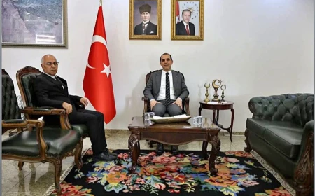 IĞDIR DOĞA KORUMA VE MİLLİ PARKLAR ŞUBE MÜDÜRÜ AZİZ DURAK, VALİ M. FIRAT TAŞOLAR’I ZİYARET ETTİ